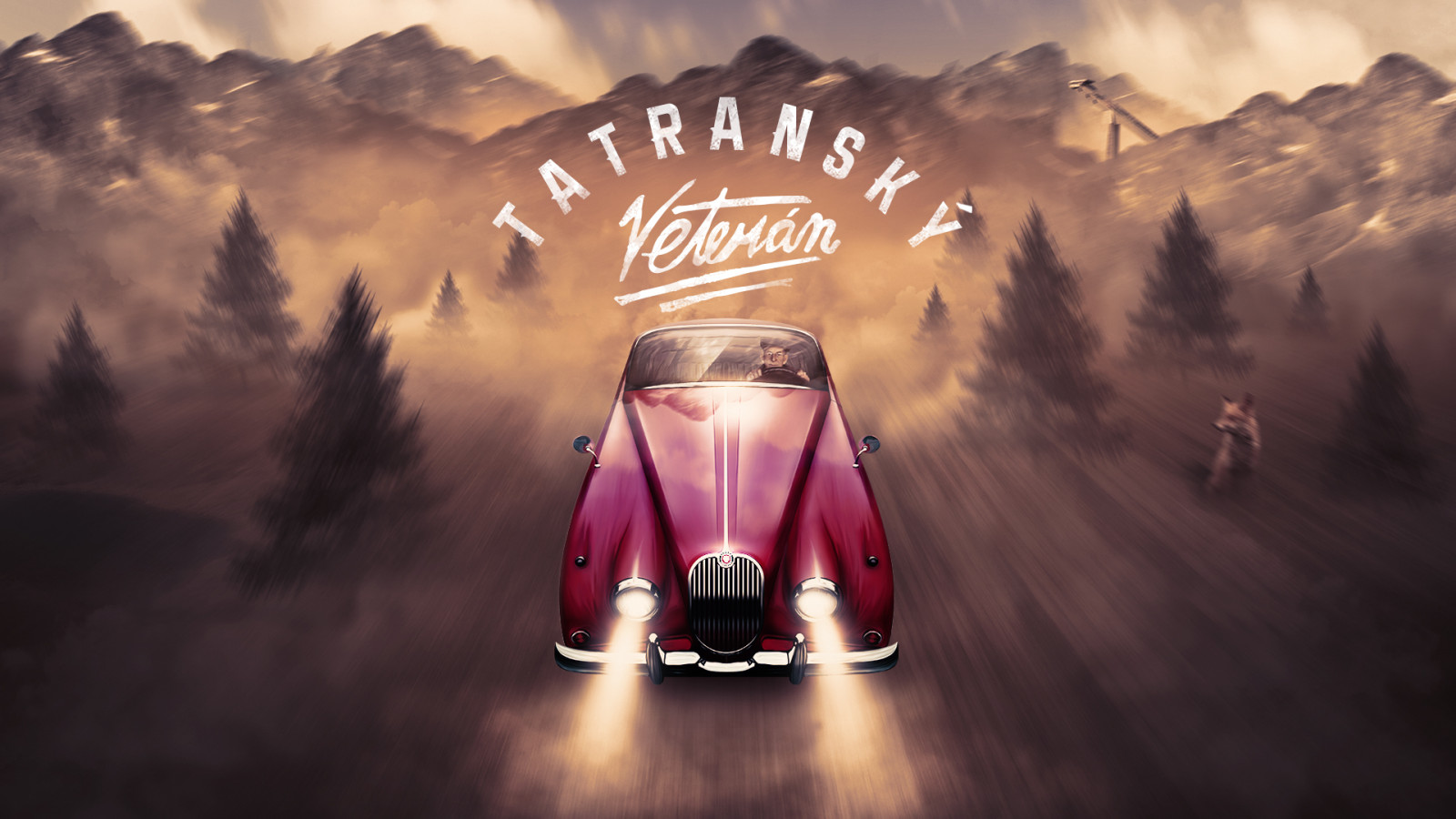 auto, vecchia macchina, montagne, annata, auto da corsa, strada, paesaggio, Monti Tatra, anziani, Slovacchia, motion blur, alberi