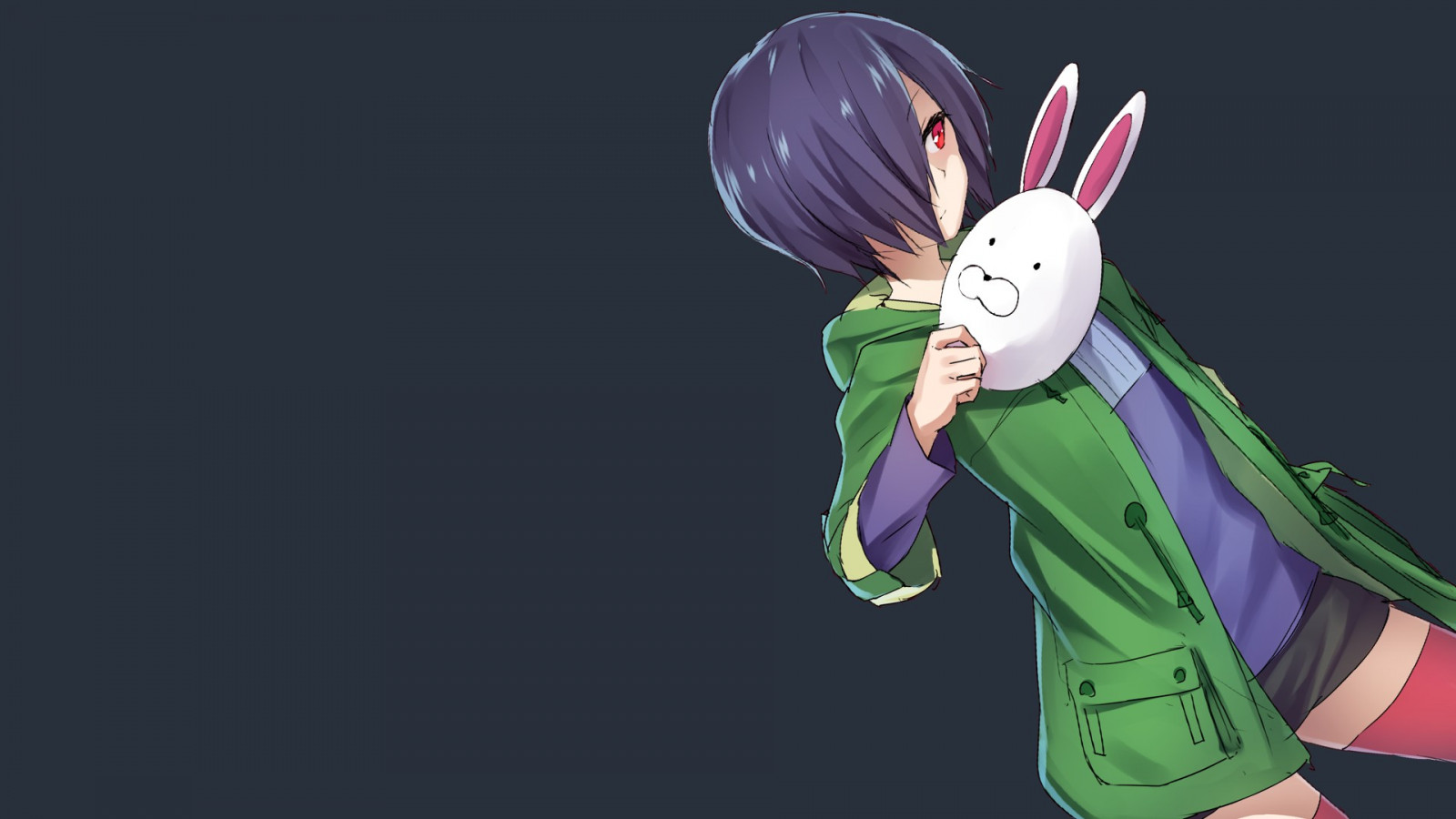 Wallpaper 1920x1080 px, anime girls, mask, purple hair