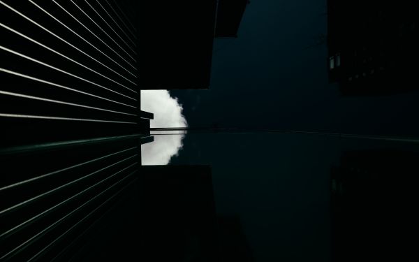 abstract,reflection,Seattle,cloud,up,lines