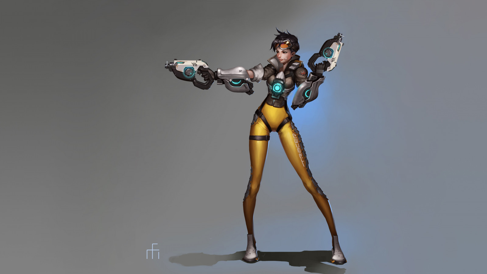 ilustrace, videohry, kreslená pohádka, sochařství, Tracer Overwatch, Hračka, šedé pozadí, Snímek obrazovky, figurka, 5120x2880 px, akční figurka
