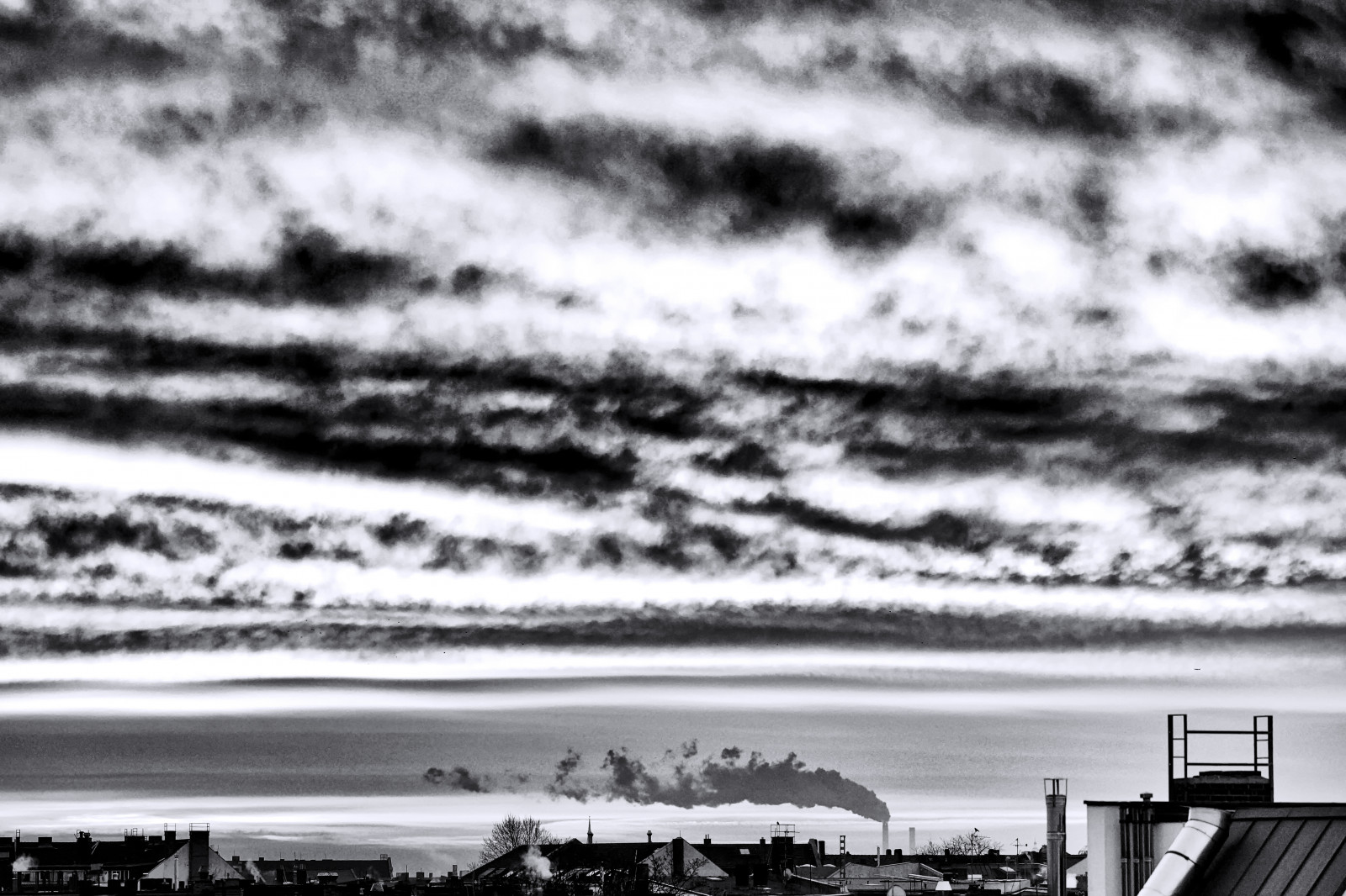 Baggrunde : by, himmel, sort og hvid, panorama, Berlin, skyer, røg ...