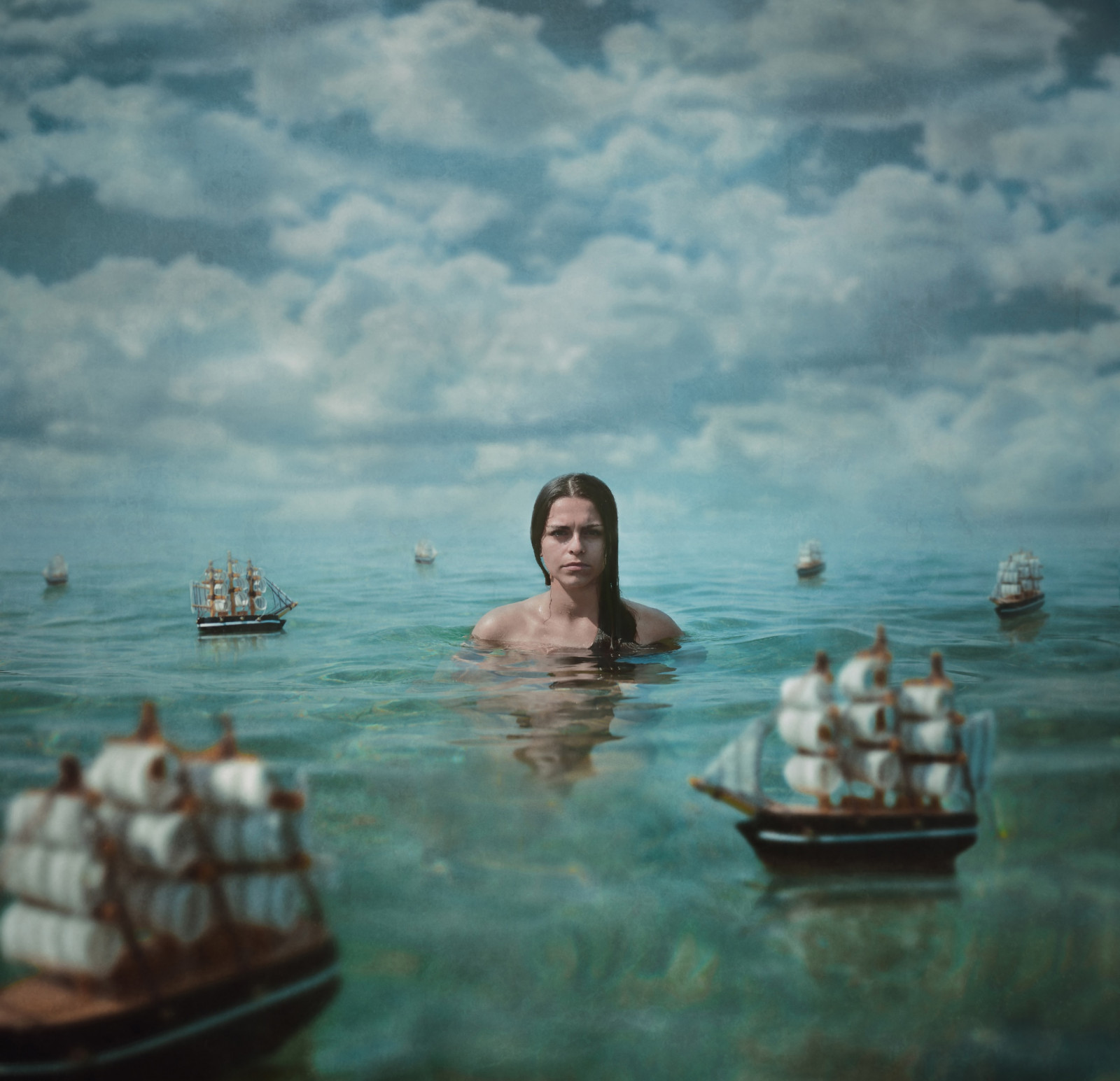 Wallpaper : fantasy girl, water, women, model, sailing ship, miniatures