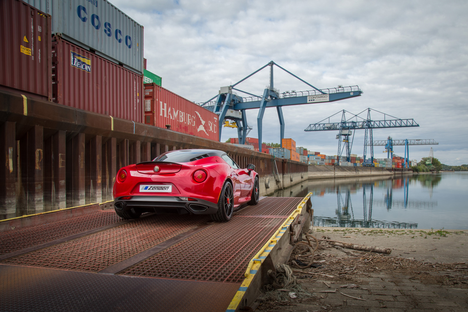 Wallpaper : red, rear view, sports car, transport, Alfa Romeo, 4C ...