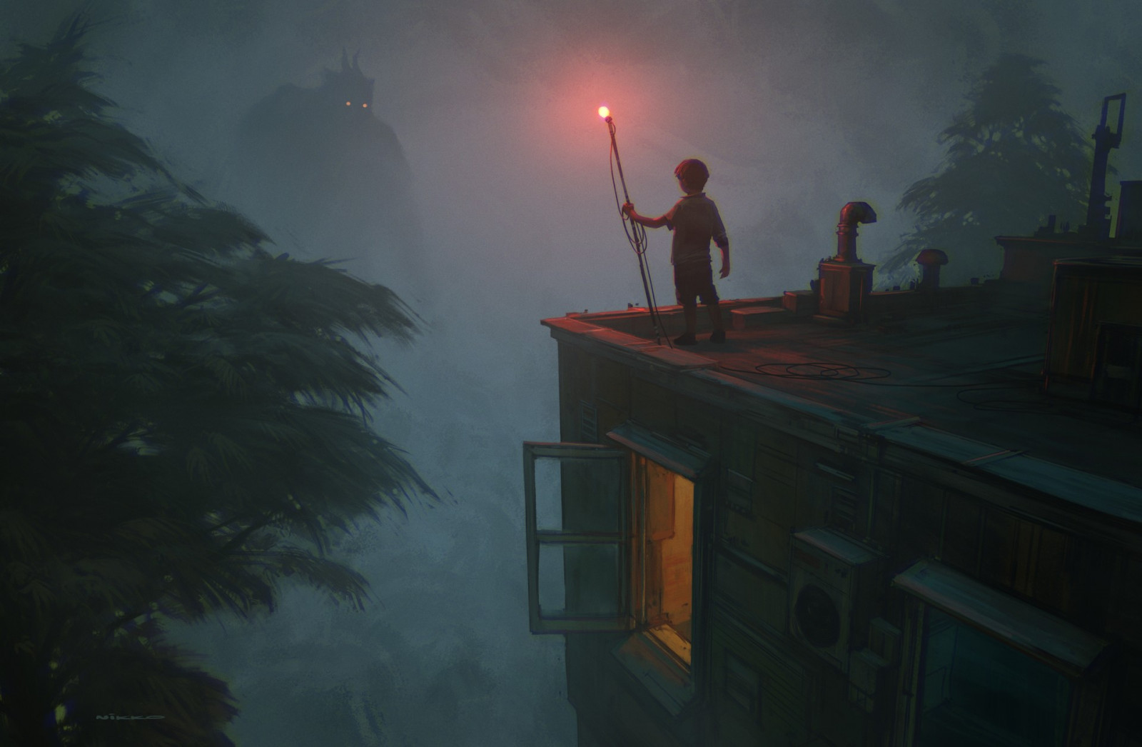 noc, ráno, sci-fi, půlnoc, nikko, světlo, mlha, počasí, tma, Snímek obrazovky, atmosférický jev