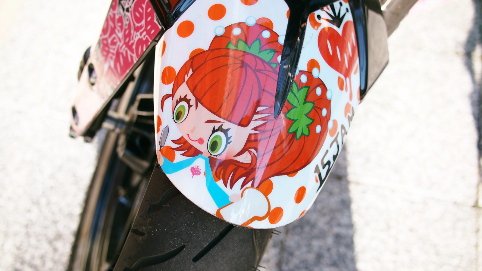 město, městský, detail, roztomilý, UMĚNÍ, kolo, kolo, Japonsko, Tokio, umělecká díla, bokeh, Shibuya, pneumatika, motorka, Blatník, Harajuku, kawaii, motocykl, sportbike, 169, fragment, shibuyaku, panasoniclumix20mmf17, olympusem5