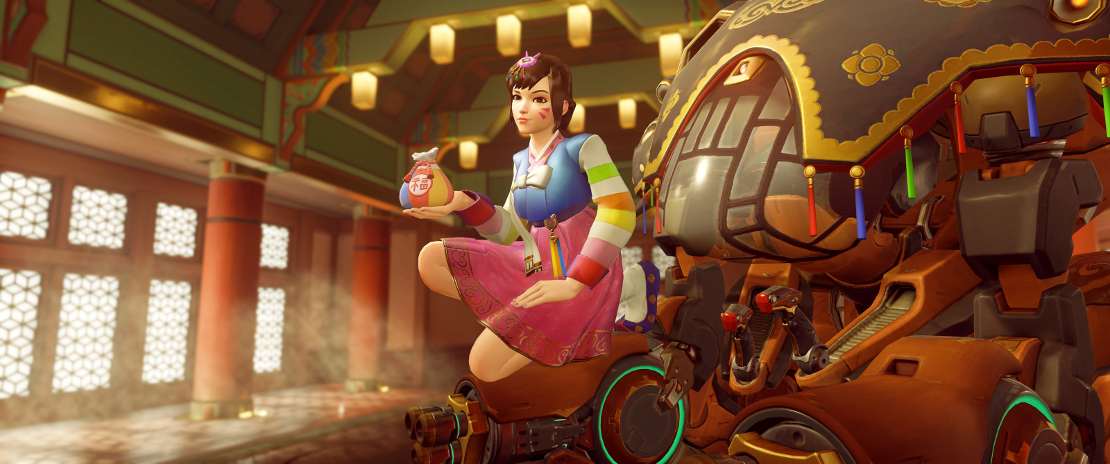 Overwatch, D Va Overwatch, Capodanno cinese, colore, immagine dello schermo, Parco divertimenti