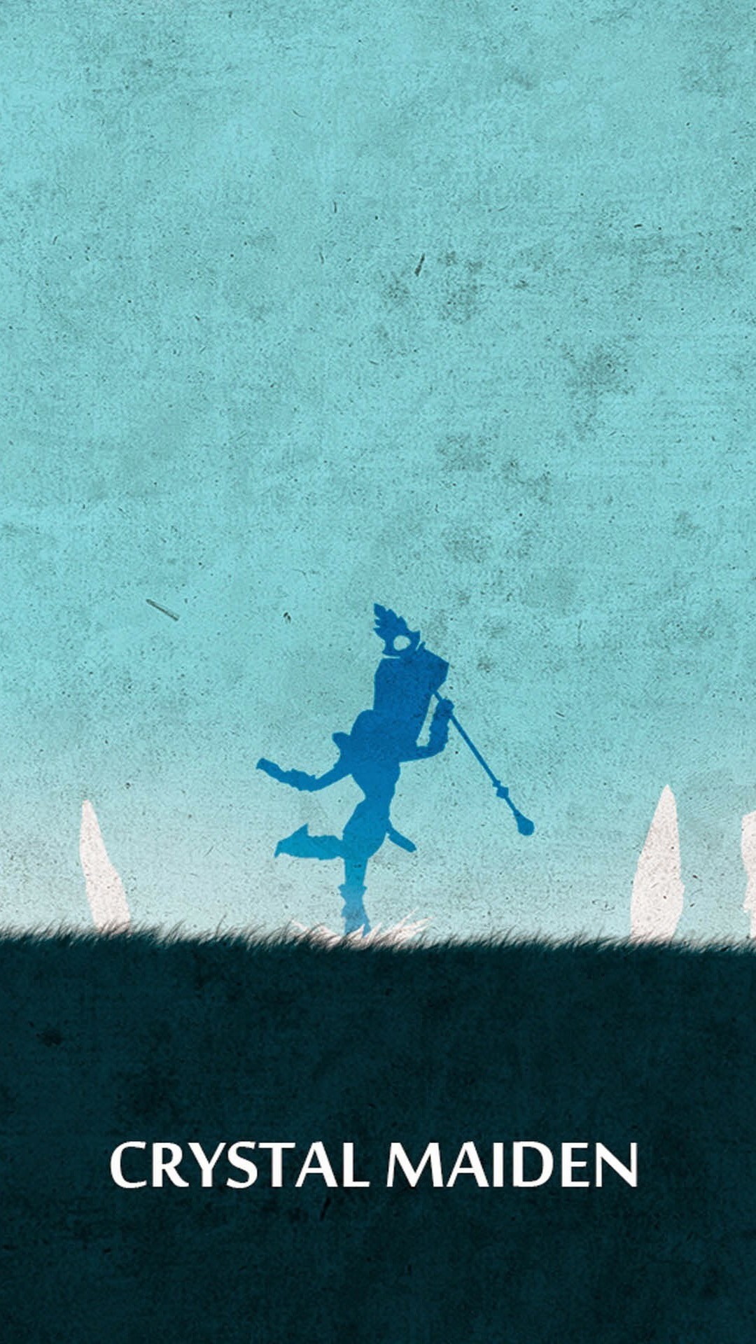 ilustrace, text, modrý, Dota 2, Rylai, Crystal Maiden DOTA2, plakát, font