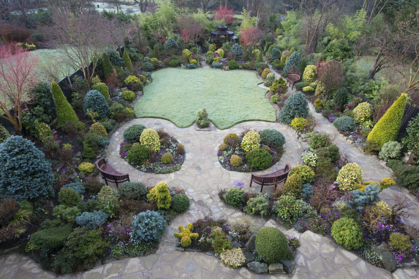 Spojené království, květiny, modrý, Duhovka, zima, Červené, západ, květ, tráva, žlutý, kámen, zahrada, čtyři, japonský, zlato, zlatý, pagoda, dřevěný, mráz, král, seasons, trpaslík, krokus, ozdoby, Acer, evergreeny, Únor, ornamentální, javory, brambořík, Midland, jehličnaté stromy, Walsall, Coum, narcis, cesmína, NGS, Yorkstone, Rubrum, Acers, Hyemalis, Reticulata, Eranthis, Aconity, Sangokaku, Senkaki, Tommasinianus, Čtyři sezóny