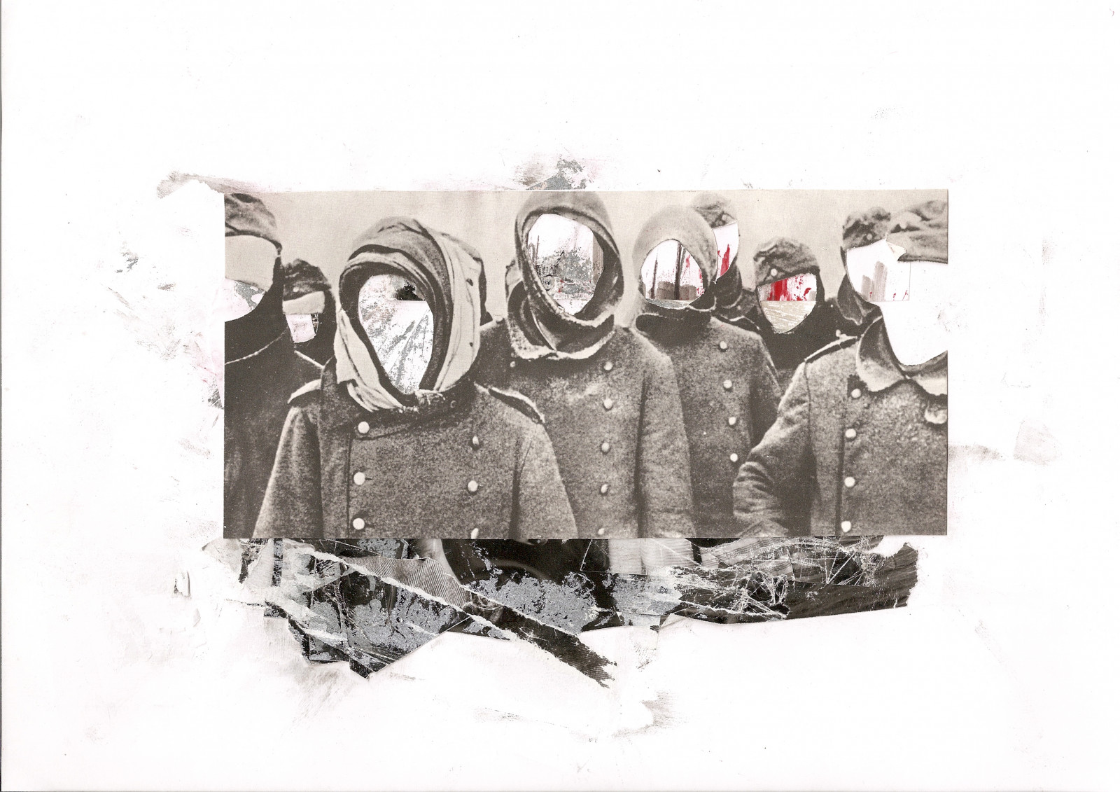 výkres, ilustrace, černobílý, koláž, sníh, zima, grafický design, papír, řemeslo, lepidlo, UMĚNÍ, analogový, umělec, design, ruční, smíšená média, Černý a bílý, font, paperart, vyjmout a vložit, collageart, manuduf, collageartist, visual arts