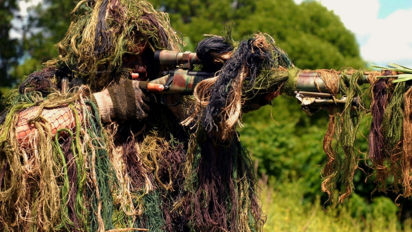 voják, válečný, džungle, odstřelovací puška, odstřelovači, hejkal, strom, rostlina, zemědělství