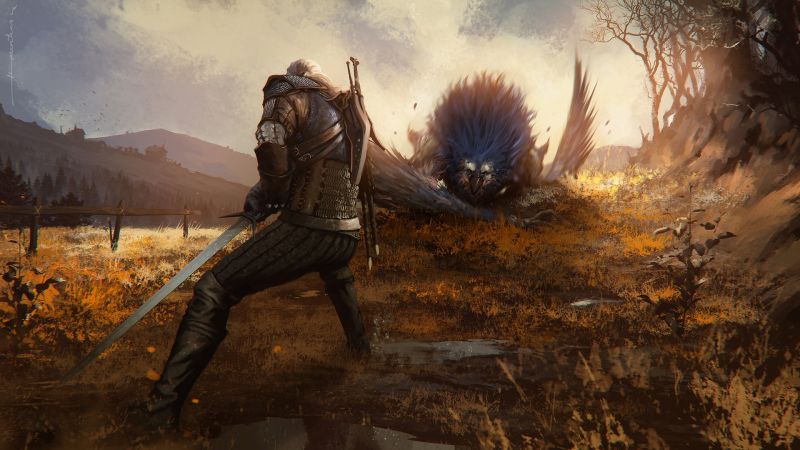 videohry, Witcher 3 Wild Hunt, Geralt, mytologie, Snímek obrazovky, podzim videohry, Witcher 3 Wild Hunt, Geralt, mytologie, Snímek obrazovky, podzim