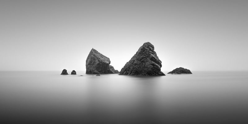 landscape, monochrome, sea, rock, nature, black landscape, monochrome, sea, rock, nature, black