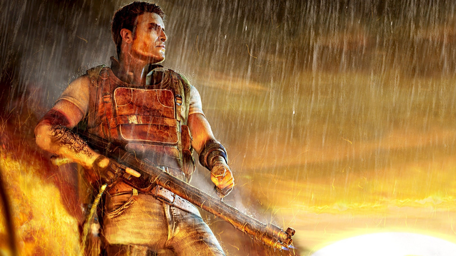 pistole, déšť, tetování, oheň, Osoba, mytologie, Far Cry, Snímek obrazovky, počítač tapeta, jack řezbář