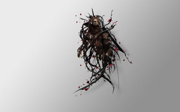digital art,simple background,abstract,red,branch,black
