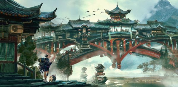 sky,daytime,water,building,world,temple