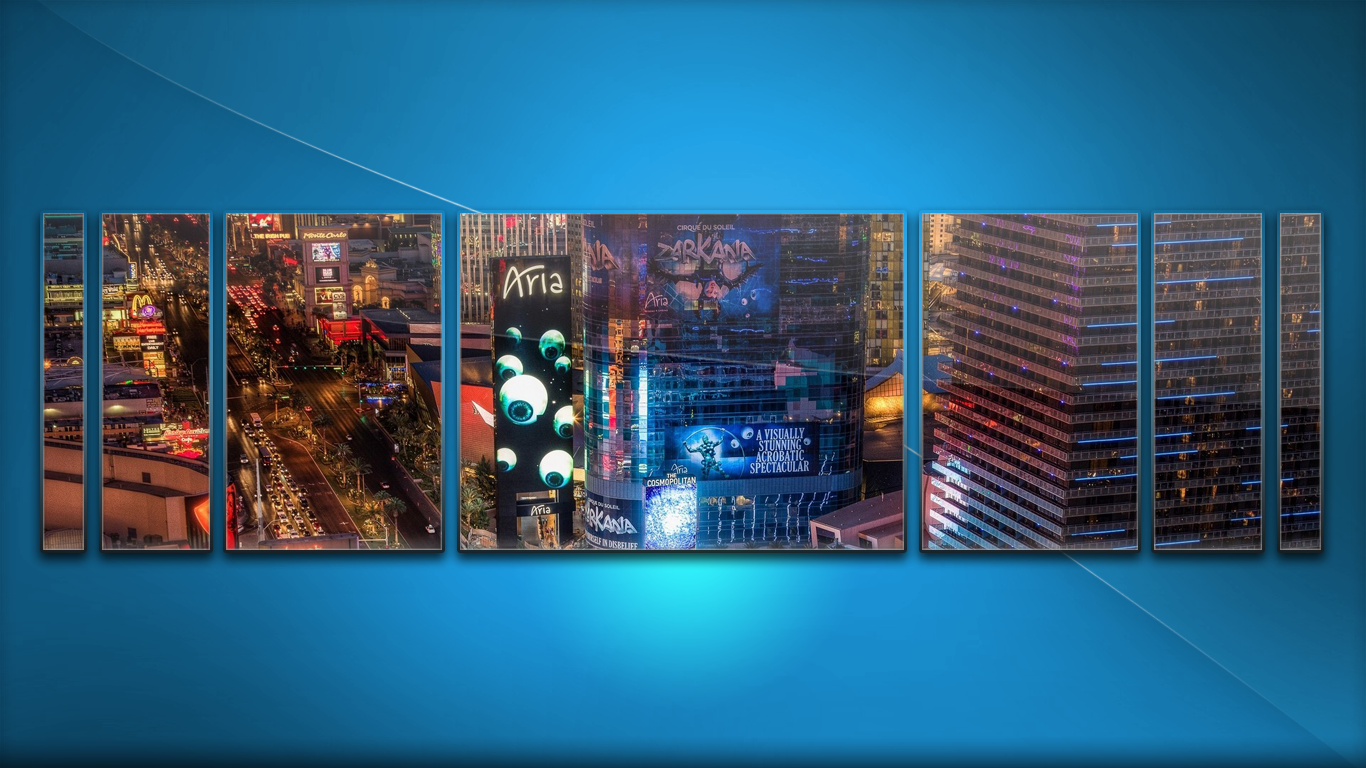 Fond D cran Bleu Collage Paysage Urbain Las Vegas Art Num rique 
