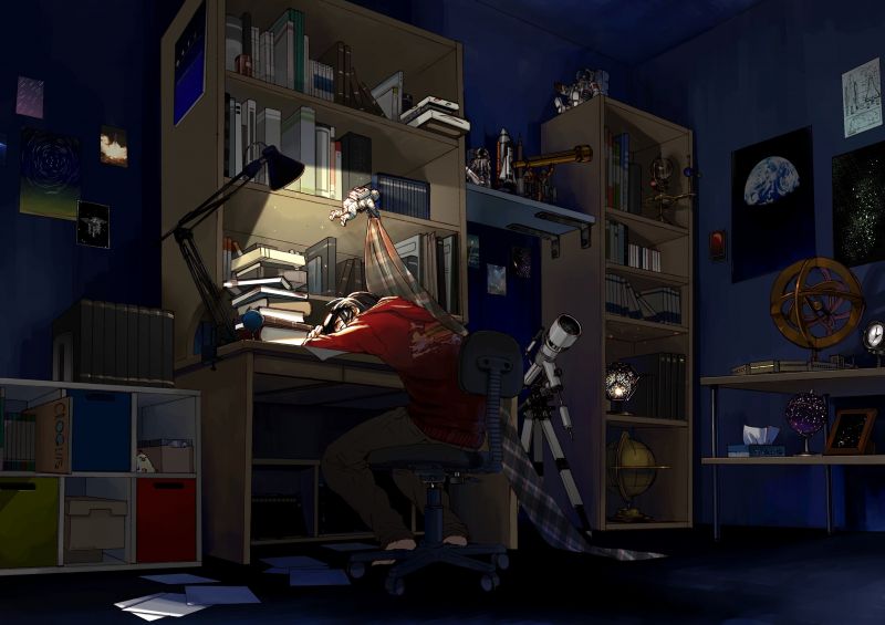 panorama,Anime,espaço,tecnologia,escrivaninha,Jogos