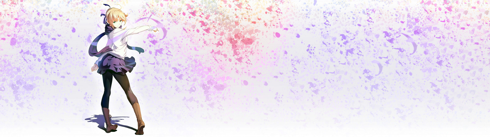 ภาพประกอบ, สีบลอนด์, อะนิเมะ, สาวอะนิเมะ, ตาสีเขียว, ผ้าพันคอ, กระบี่, Fate Series, ของเล่น, ฤดูใบไม้ผลิ, รองเท้า, วอลล์เปเปอร์คอมพิวเตอร์