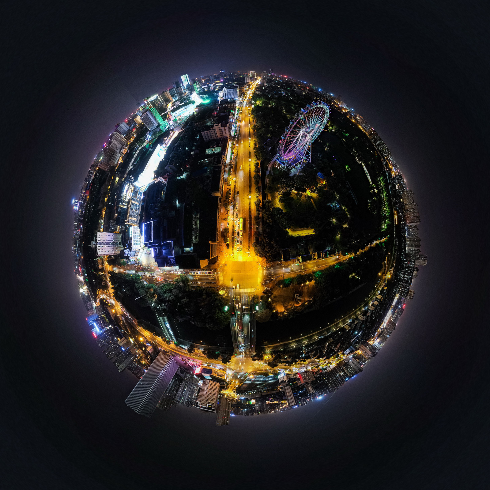 pariserhjul, nat, DJI Mavic