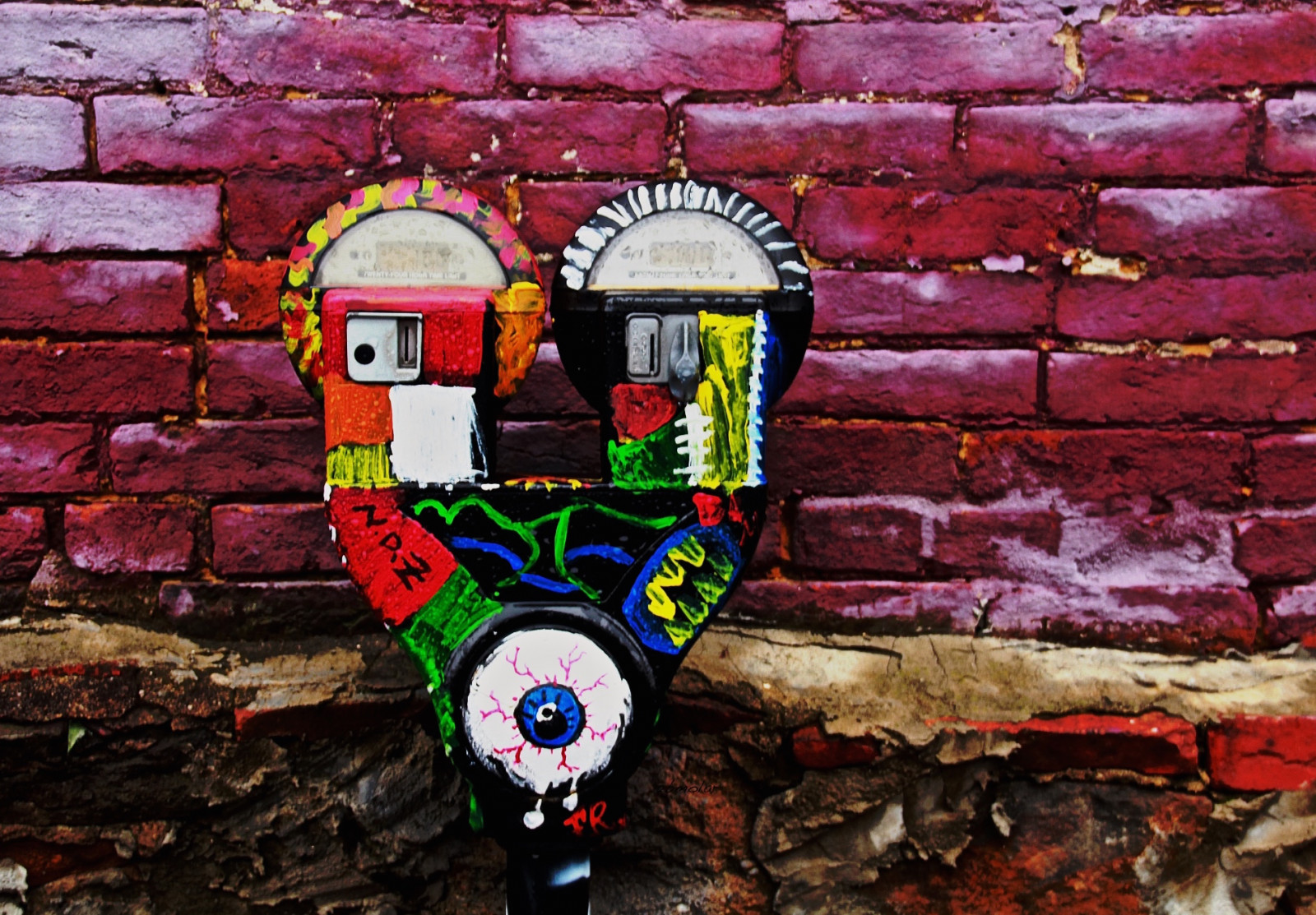 Wallpaper wall, purple, graffiti, street art, ART, downtown, eye, hss