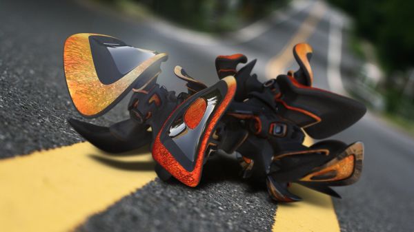 black,depth of field,reflection,digital art,3D,road