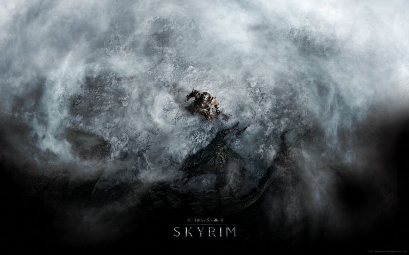 videohry, atmosféra, The Elder Scrolls V Skyrim, fantasy umění, sníh, drak videohry, atmosféra, The Elder Scrolls V Skyrim, fantasy umění, sníh, drak