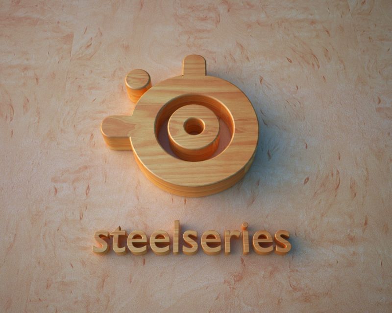 text, logo, kruh, SteelSeries, 3D, dřevo text, logo, kruh, SteelSeries, 3D, dřevo
