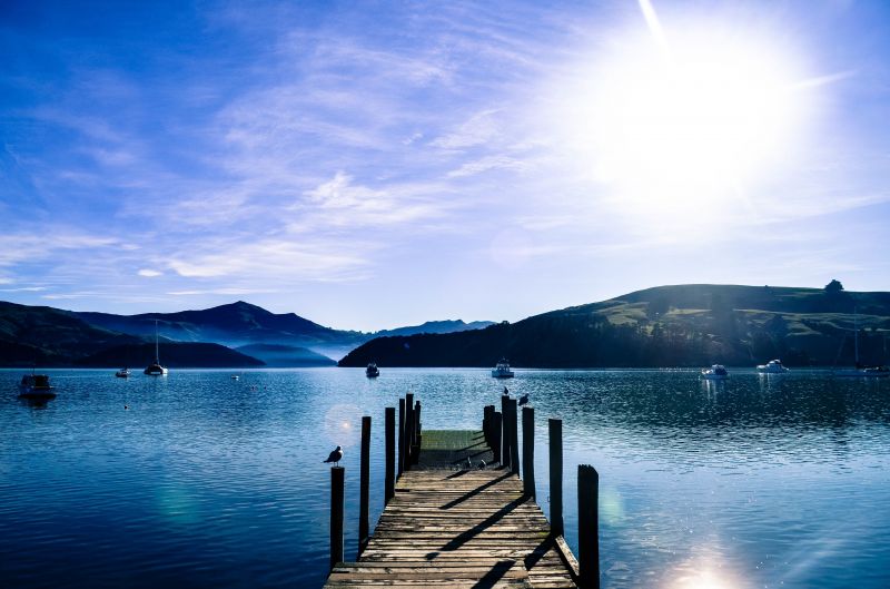 sunlight, landscape, boat, sunset, sea, bay sunlight, landscape, boat, sunset, sea, bay