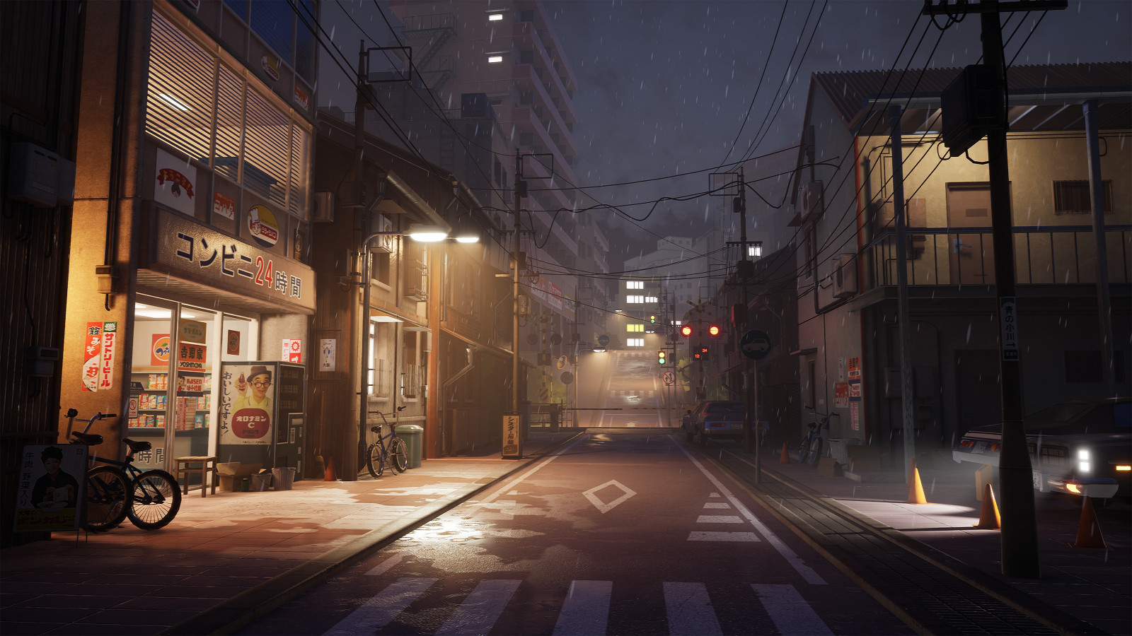 budova, okno, jízdní kolo, automotive Lighting, kolo, nebe, povrch vozovky, infrastruktura, elektřina, pneumatika, jízdních kol, pouliční osvětlení, druh dopravy, asfalt, sousedství, Silnice, půlnoc, Dům, silnice, alej, město, Metropolitní oblast, Tints and shades, security lighting, metropole, tma, vzdušné sdělovací elektrické vedení, chodník, pruh, elektrické napájení, večer, ulice, smíšené využití, public utility, pěší, centrum, svítidlo, odlesk objektivu, zima, nonbuilding struktura, fasáda, světlomet, bicycle tire, noc, dlažební kamen, podlaha, drát, soumrak, předměstí, doprava, průsečík, kov, signalizační zařízení