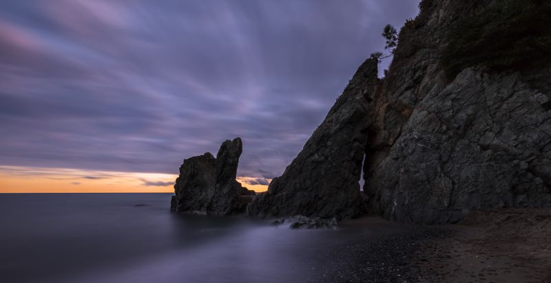 Meer,Ufer,Landschaft,Sonnenuntergang,Wasser,Rock