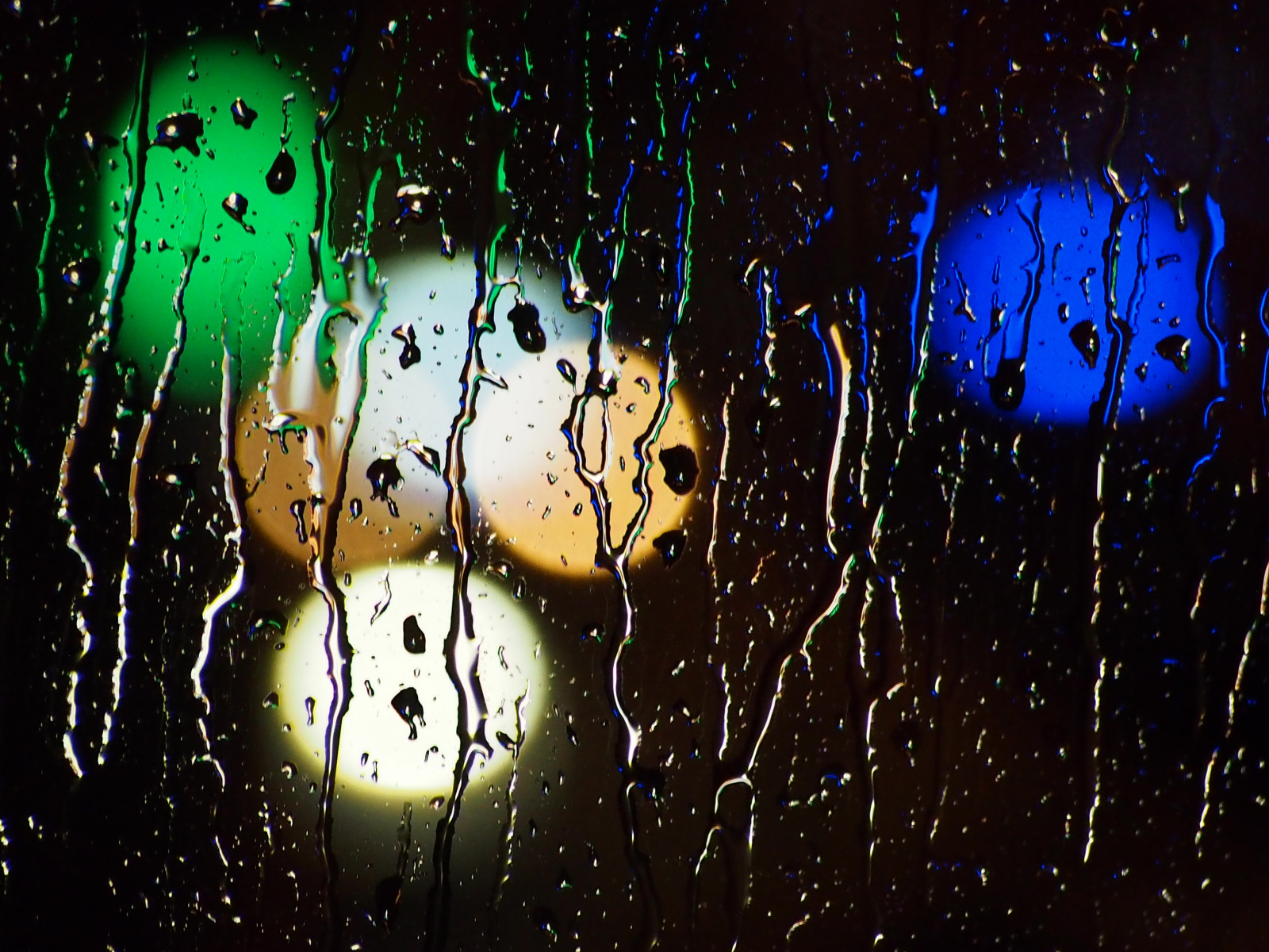 wlangemeyer, Olympus, EM5, zavřít, modrý, zelená, déšť, rekuperační, okno, fensterscheibe, OMD, flickrswarmlighting