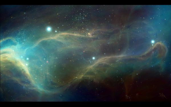 galaxies, 2560x1600 px, airbrushed, ART, artwork, digital