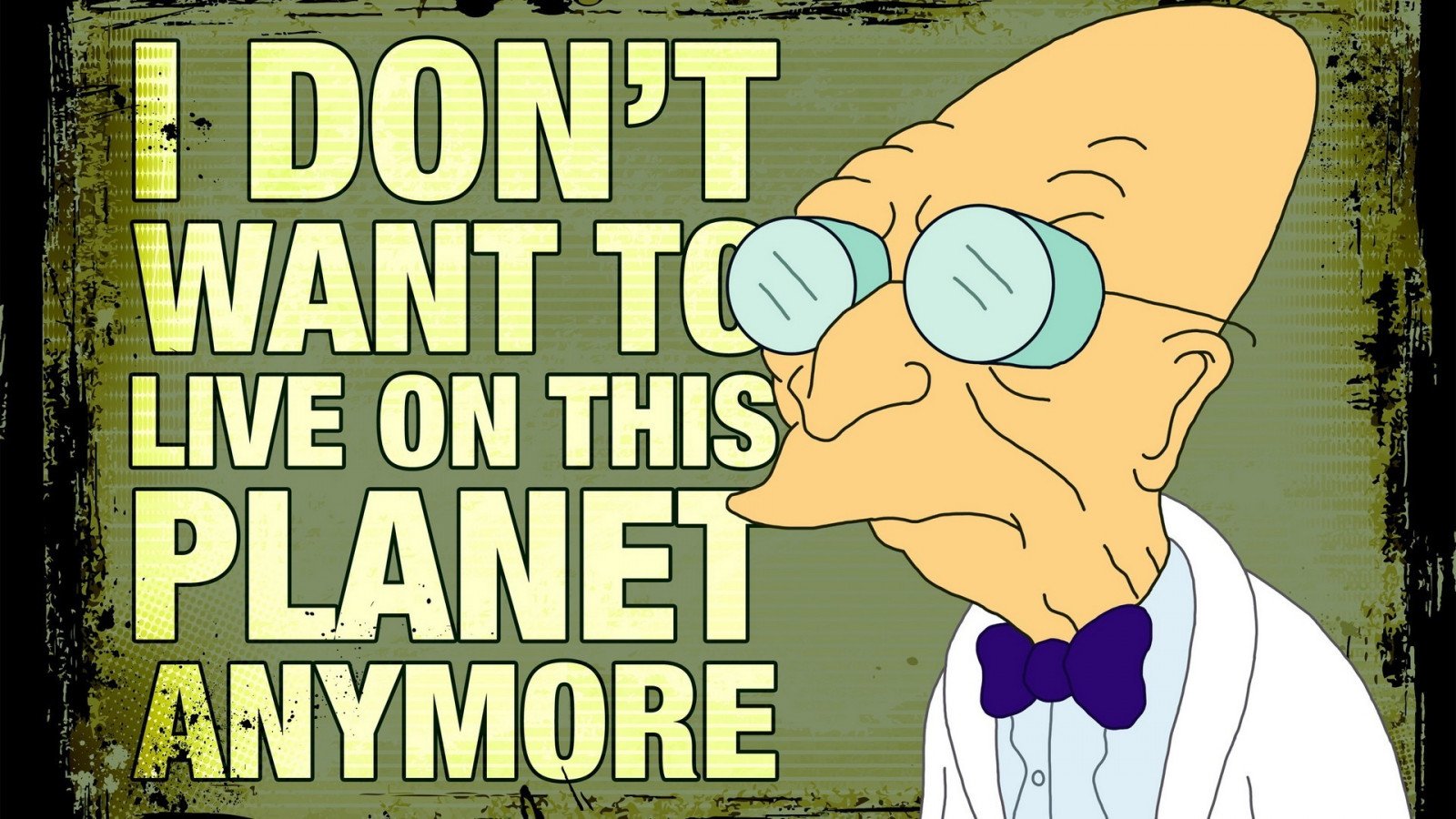 1920x1080 px, Futurama, profesor Farnsworth, typografie