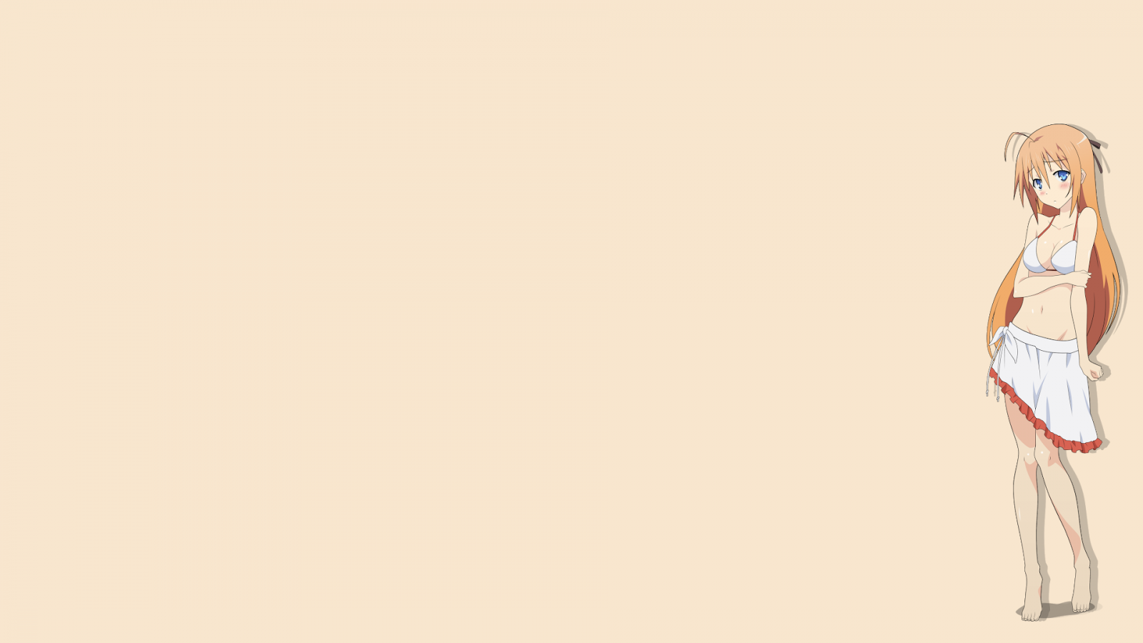 Konoe Subaru, Mayo Chiki, anime vektory, jednoduché pozadí, červenající se, anime dívky, bikiny