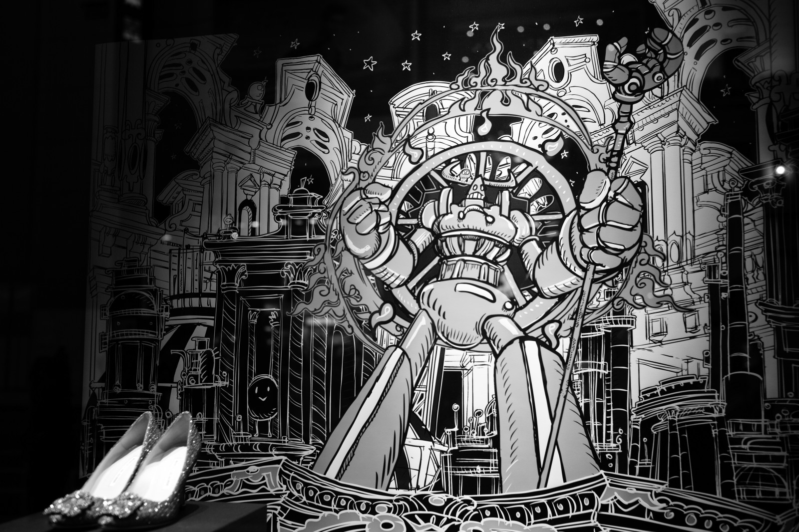 Japonsko, černobílý, symetrie, sochařství, Leica, katedrála, Tokio, gotická architektura, M, jp, UMĚNÍ, tělesné, Ginza, Summicron, summicron235, 235, leicam, typ240, Černý a bílý, monochromatické fotografování