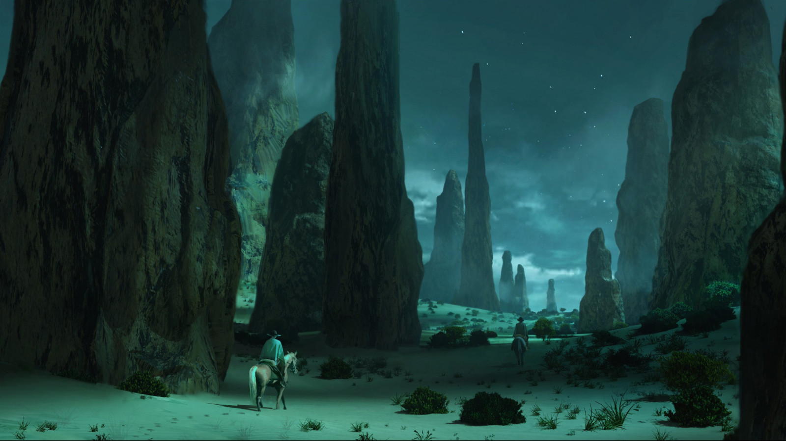 umělecká díla, digitální umění, malování, kovboj