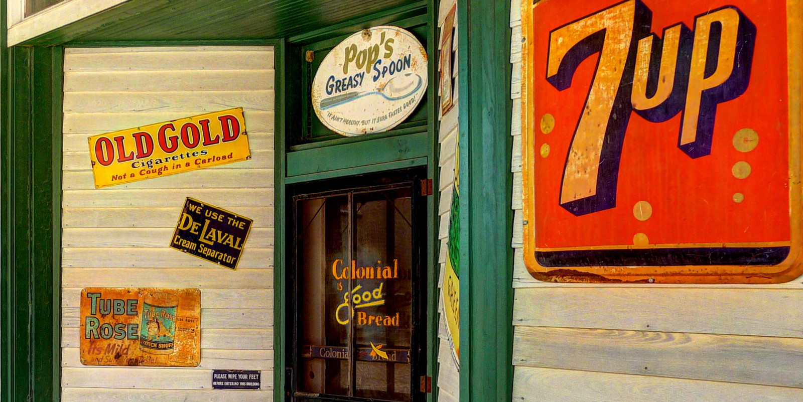 Leica, podepsat, obchod, Illinois, Kartágo, 7up, countrystore, Sinage, bobbell, Vintageadvertiing