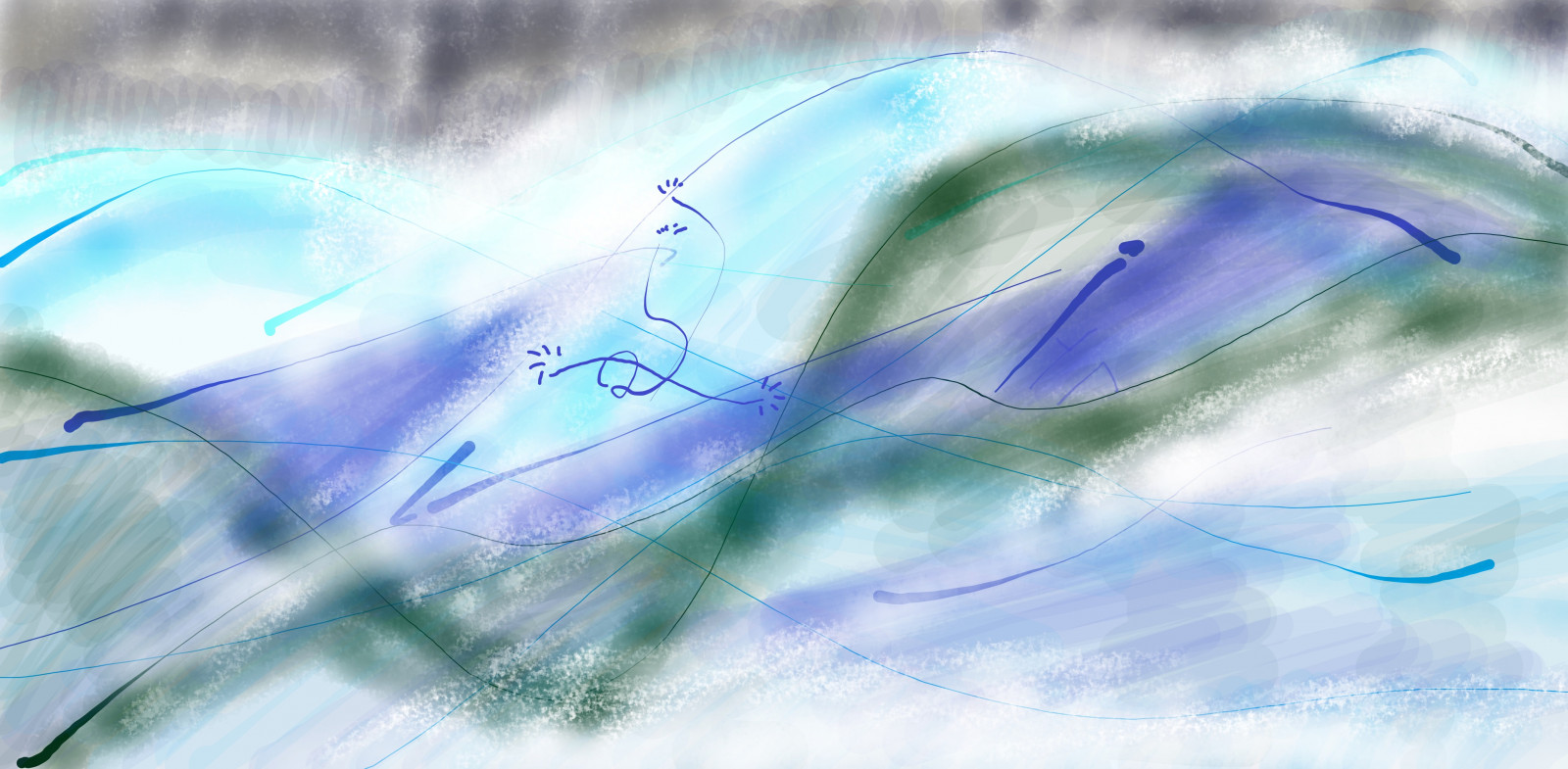 Wallpaper abstract, line art, pop art, modern, digital painting