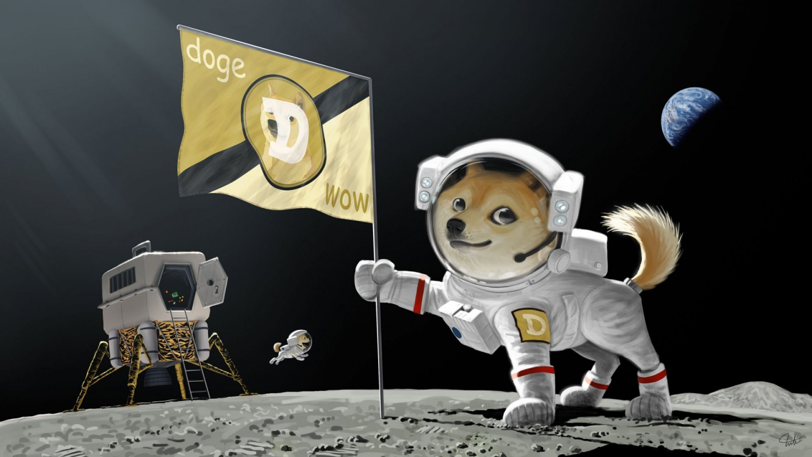 ilustrasi, ruang, karya seni, Bulan, gambar kartun, Doge, Mainan, SENI