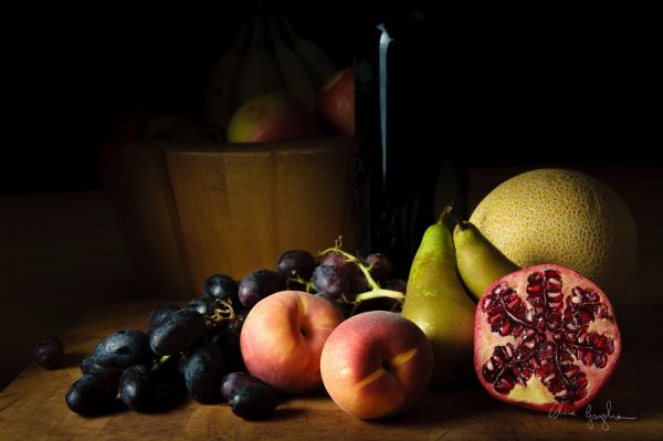food,fruit,Grape,painting,Peach,pomegranate