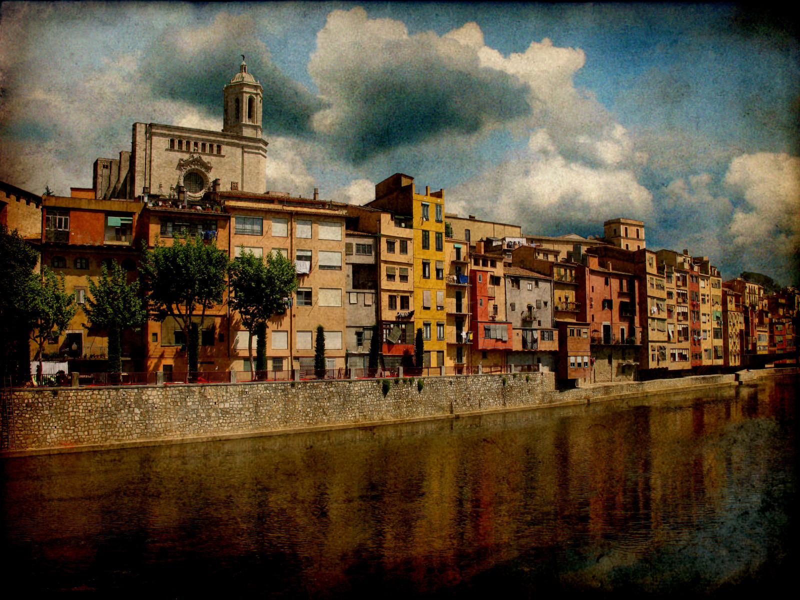 domy, barvy, Kánon, odrazy, řeka, Španělsko, Bravo, Evropa, searchthebest, katedrála, Girona, silná rána, Gerona, Onyar, magicdonkey, outstandingshots, A640, goldenphotographer, tonivc