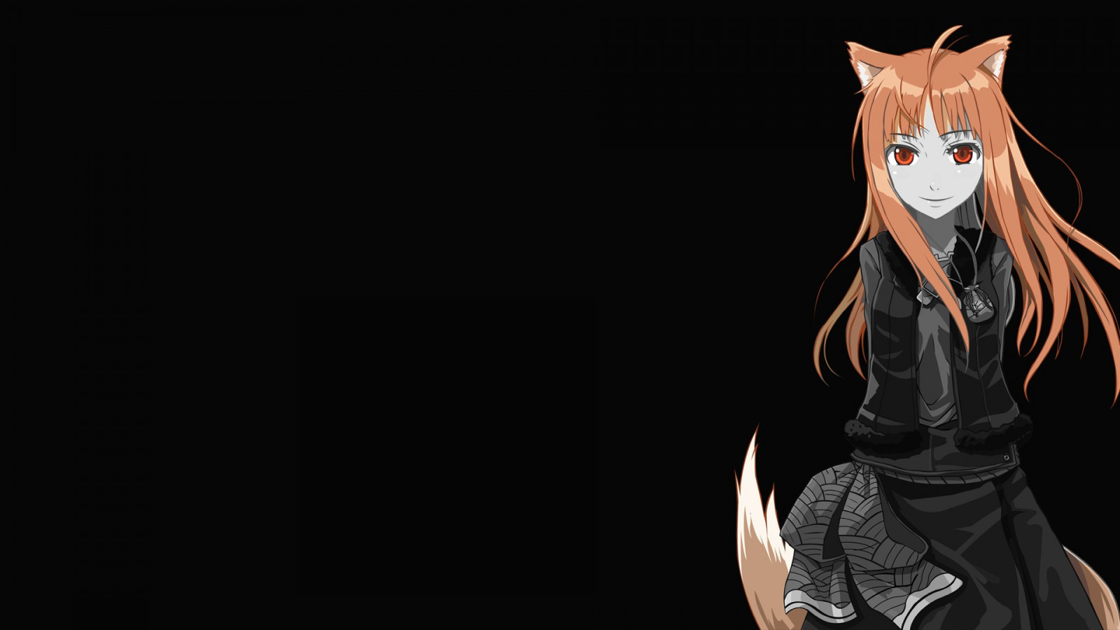 anime, anime dívky, Holo, Koření a vlk, Okamimimi, vlk dívky, Snímek obrazovky