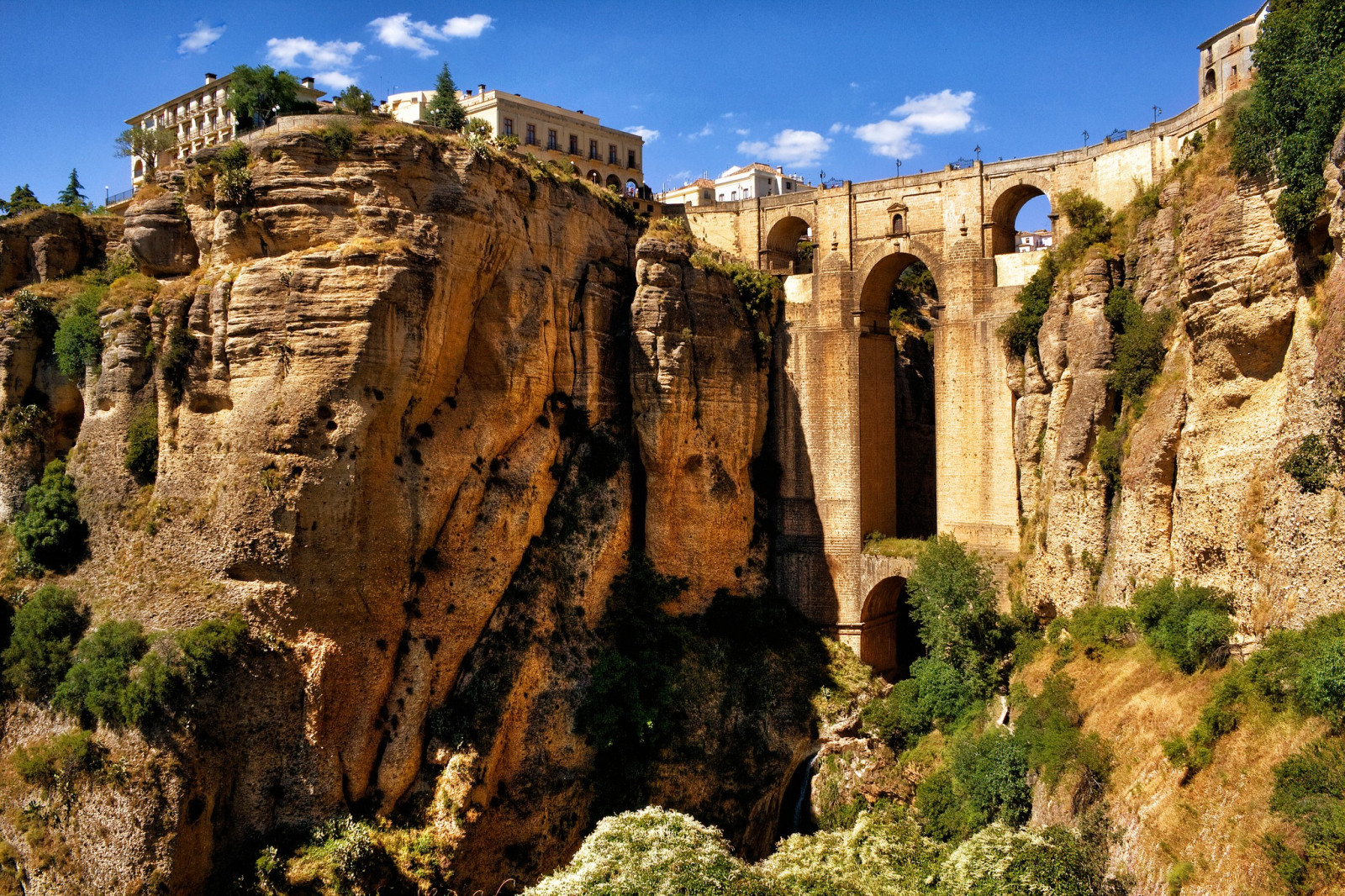 Papel de parede : Rocha, construção, Turismo, penhasco, ponte, Espanha ...