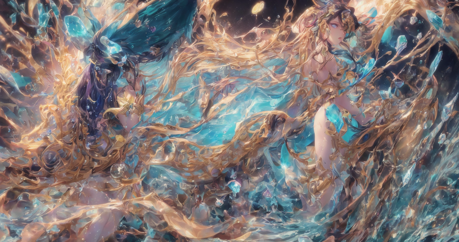 anime animals, Anime Girl in Water, Magical Baekto Last Origin