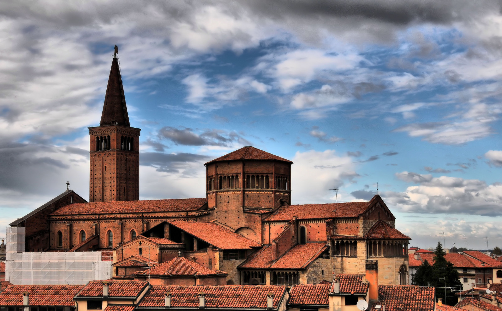 ท้องฟ้า, อิตาลี, คริสตจักร, สถาปัตยกรรม, อิตาลี, มหาวิหาร, หอระฆัง, Chiesa, campanile, สำรวจ, Duomo, Piacenza, HDR, emiliaromagna, cityview