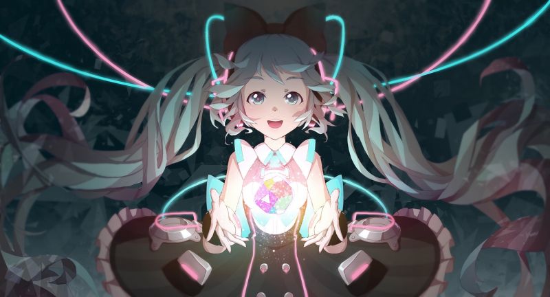 illustration, Anime, Vocaloïde, Hatsune Miku, capture d'écran