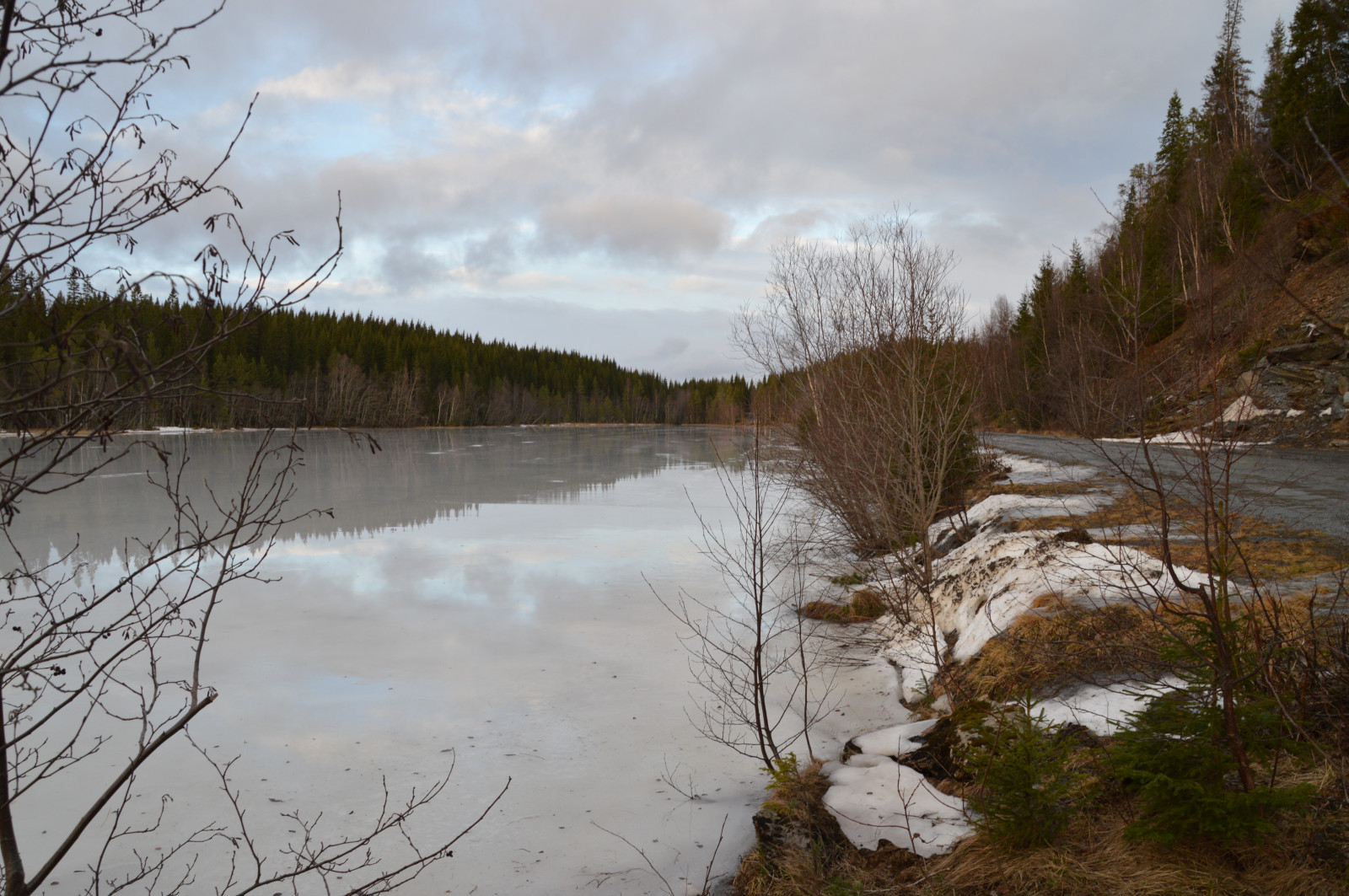 Wallpaper landscape, hill, lake, reflection, sky, snow, winter, ice
