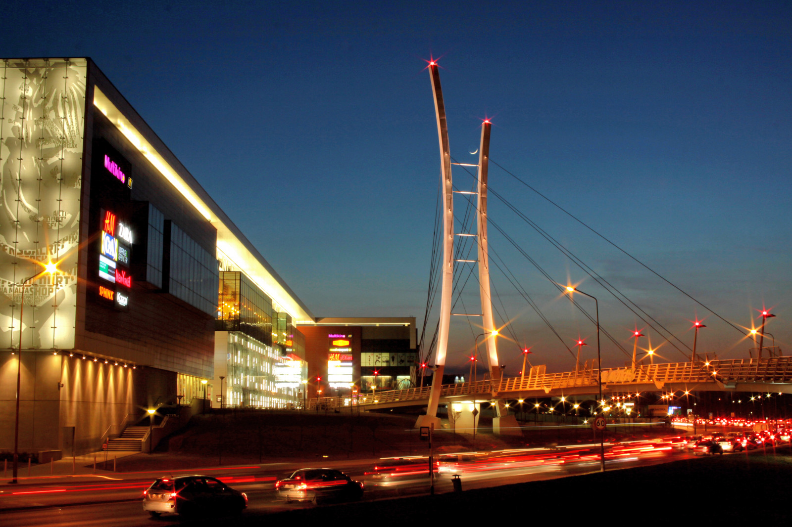 silnice, most, světlo, Měsíc, cars, prodejna, noc, Kánon, nakupování, eos, Galeria, Polsko, polska, Malta, citový, Pentacon, Poznaň, Posen, wielkopolska, 50d, 2928, Bigpoland, handlowa, luckyorgood