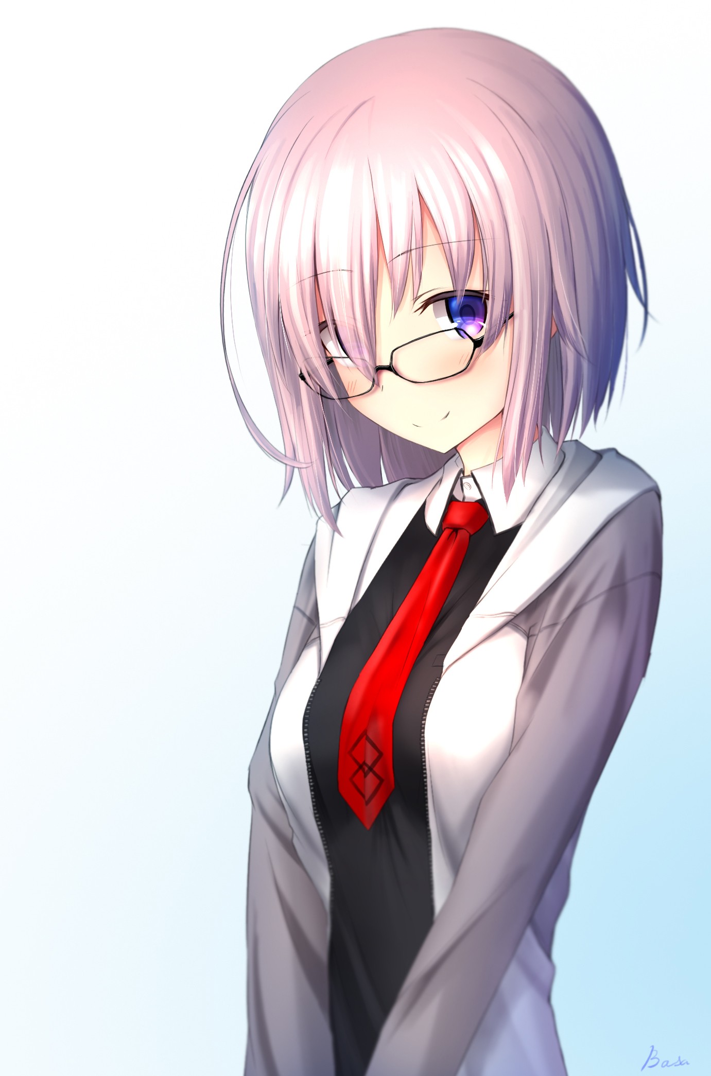 Wallpaper Illustration Anime Girls Short Hair Glasses Artwork Pink Hair Mouth Fate 6675