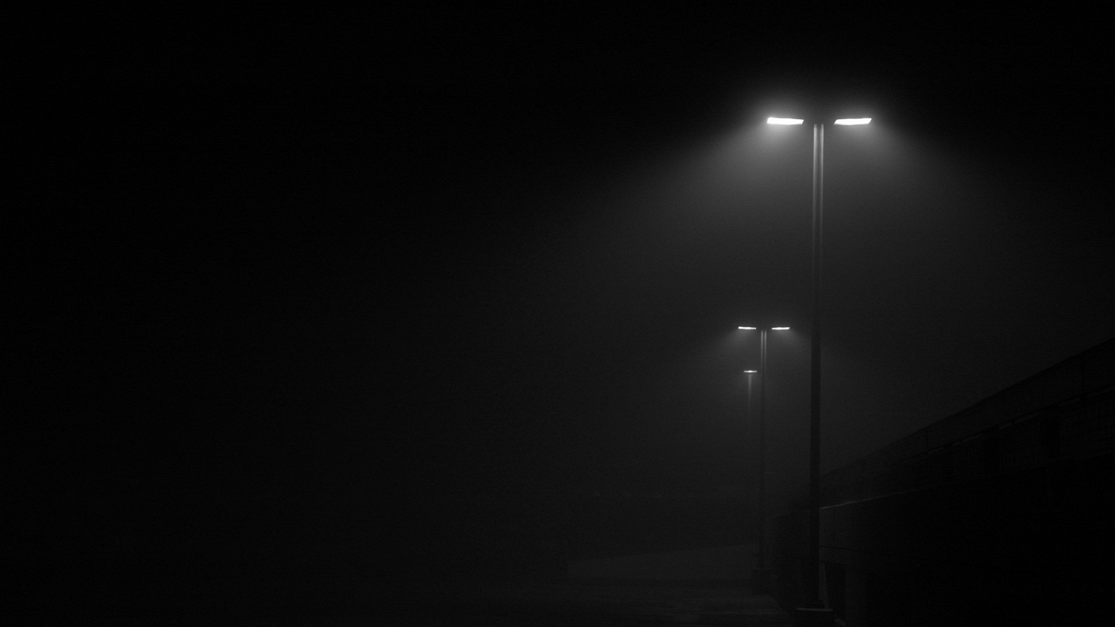 Wallpaper sunlight, street light, night, urban, moonlight, alone